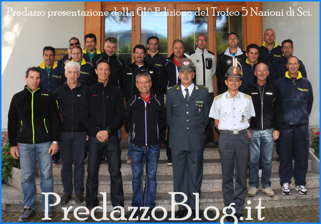 Predazzo presentazione 61^ Edizione del Trofeo 5 Nazioni di Sci. Le Fiamme Gialle presentano a Predazzo la 61^ Edizione del Trofeo 5 Nazioni di Sci